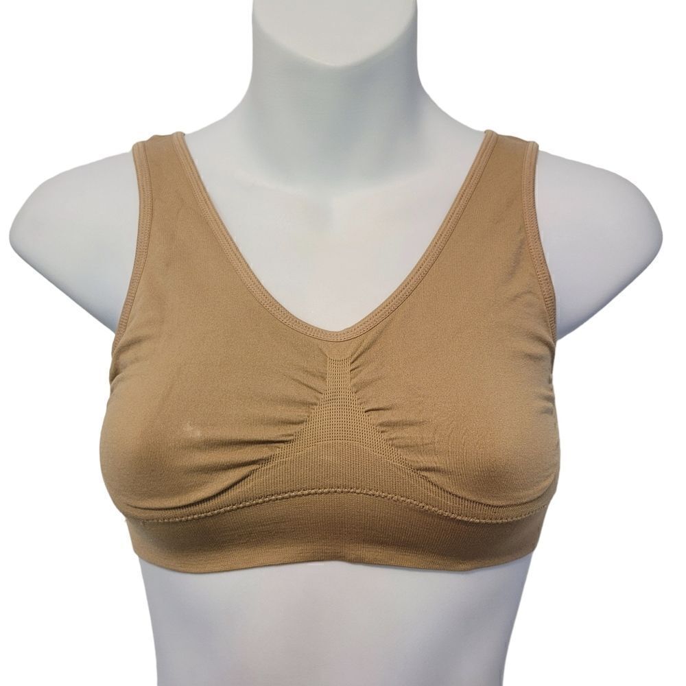 2/$20 Vintage Y2K Beige Colour Sport Bra Size: M